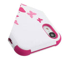 For Iphone Xr 6 1 Hard Hybrid Kickstand Armor Case Cover Pink Butterfly