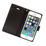 For Iphone Se Iphone 5S Black Leather Credit Card Extra Slot Flip Case Pouch