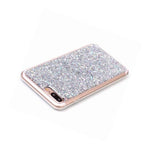 For Iphone 8 Plus Hard Tpu Rubber Gel Case Cover Silver Shiny Glitter Sequin