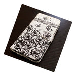 Iphone 7 8 Plus Black Lace Flowers Card Id Money Wallet Diary Holder Case