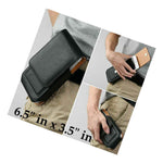 For Tcl 10 5G Uw Black Pu Leather Vertical Holster Pouch Belt Clip Case Cover