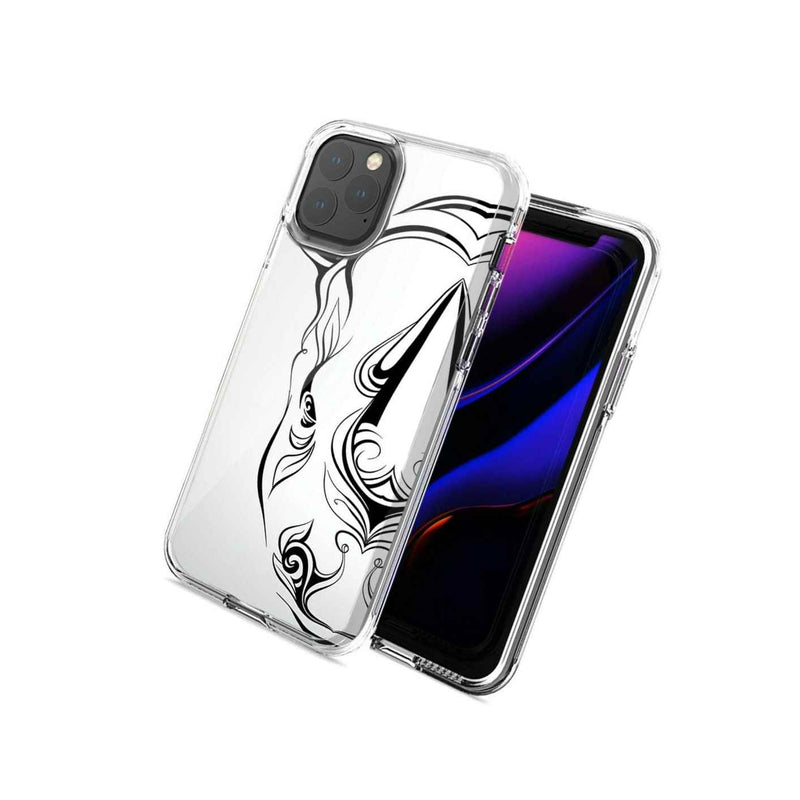 For Apple Iphone 12 Mini Abstract Rhino Design Double Layer Phone Case Cover