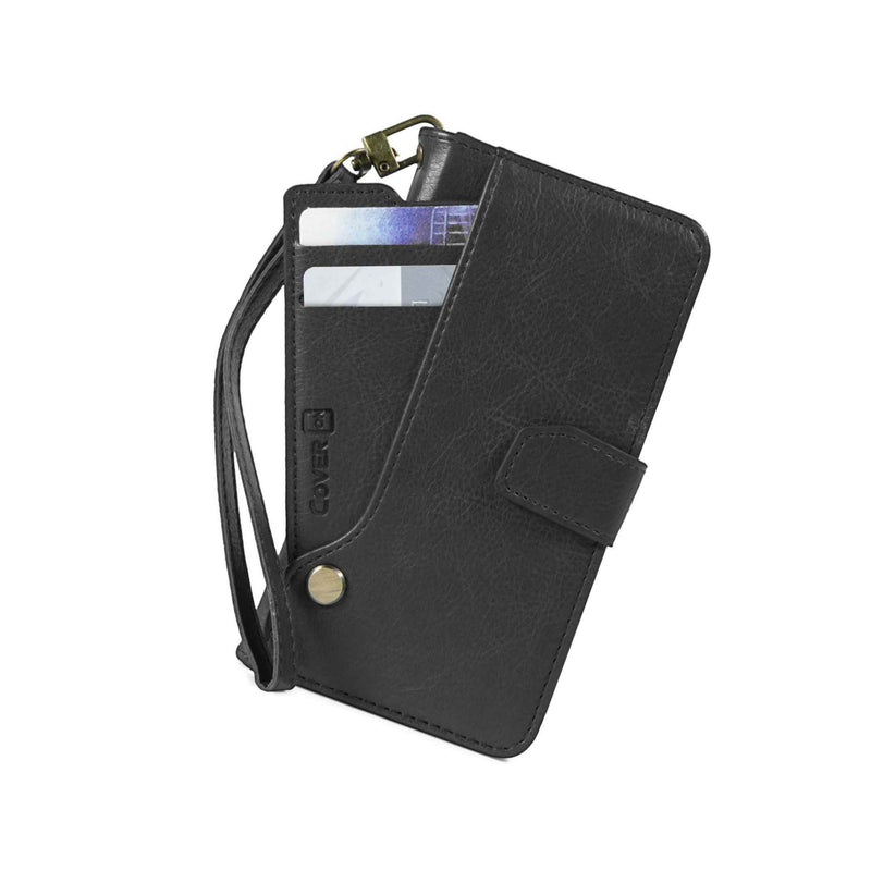 Black Pu Leather Wallet Phone Cover Credit Card Case For Apple Iphone Xs X