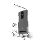 For Micromax T55 Case Flexible Tpu Slim Soft Phone Cover Clear With Gray Trim