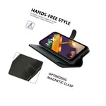 Black Rfid Blocking Leather Wallet Cover Phone Case For Lg K32 K22 K22 Plus