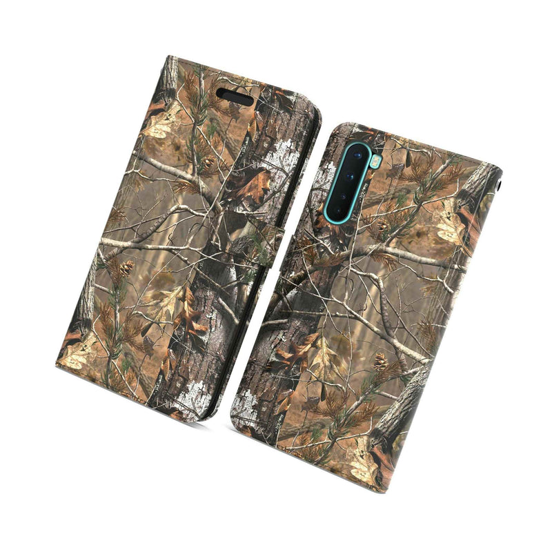 Camo Rfid Blocking Pu Leather Wallet Credit Card Phone Case For Oneplus Nord