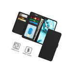 Black Rfid Blocking Pu Leather Wallet Credit Card Phone Case For Oneplus Nord