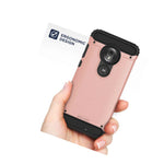 Moto G7 Play Case Military Grade Rugged Phone Protective Cover Rose Gold