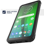 Moto G7 Play Case Military Grade Rugged Phone Protective Cover Black