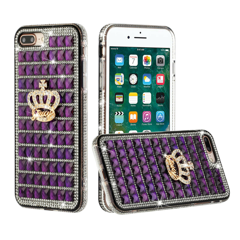 For Iphone 8 Plus 7 Plus Trendy Fashion Design Hybrid Case Cover Crown On Purple