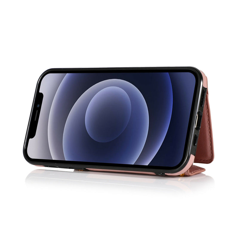 For Apple Iphone Se2 2020 8 7 Elegant Wallet Case Id Money Holder Case Rose Gold