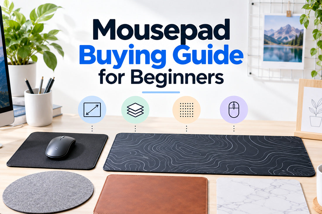 Mousepad buying guide for beginners showing a mousepad on a computer desk