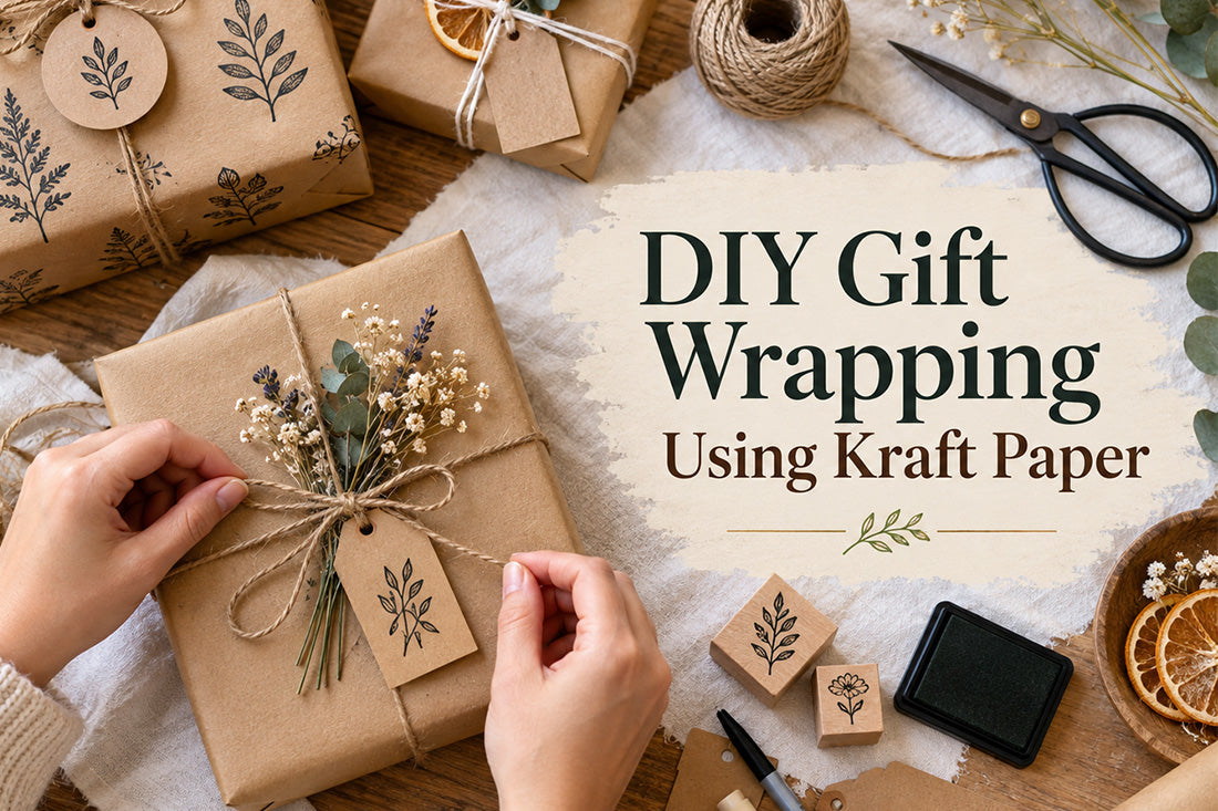 DIY Gift Wrapping Using Kraft Paper