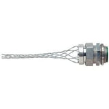 Legrand Box94 Flexcor Wire Mesh Grip, Wide Range, Straight Male, Dust Tight, 1-1/4" Npt, 0.940"-1.250" Cable Grip Range, Silver (1 Count)