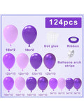 124-Pc Macaron Matte Metallic Balloon Garland Kit for Weddings and Birthday Parties
