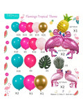 Tropical Flamingo Balloon Garland Kit 145PCS with Pineapple & Palm Leaves
