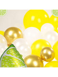 140PCS Yellow White Gold Lemon Balloon Garland Pearl & Mylar Party Decor
