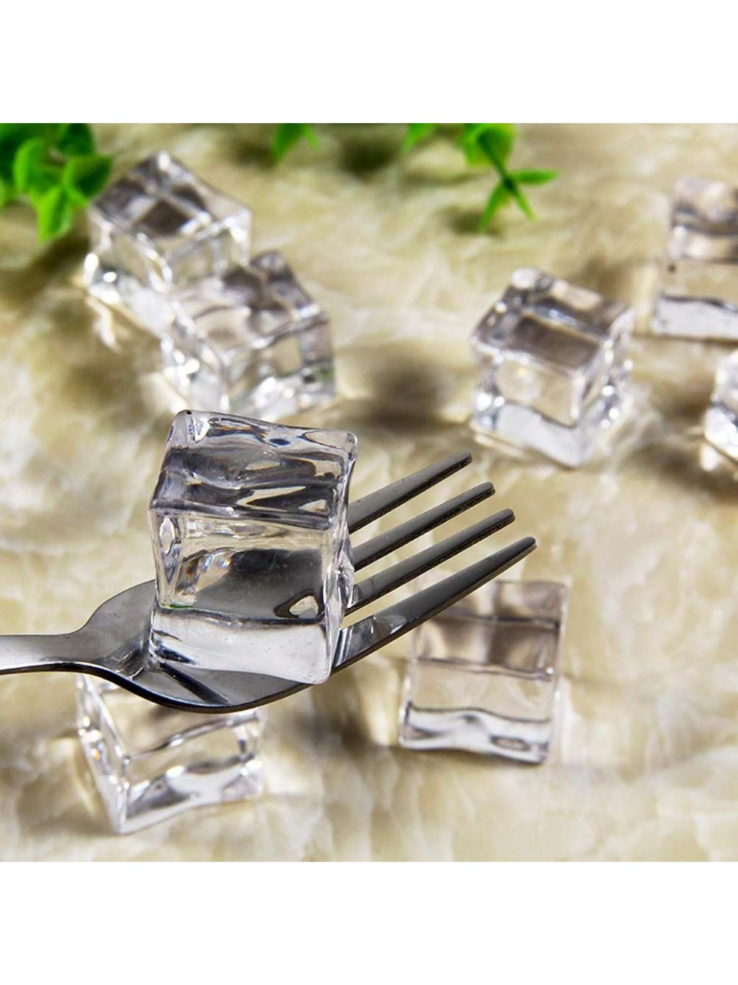 50PCS 20MM Clear Acrylic Ice Cubes Decorative Vase Fillers Wedding Props