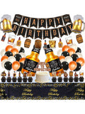 Whiskey Birthday Party Decorations for Men Banner Garland Balloons and Toppers