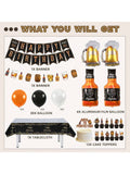 Whiskey Birthday Party Decorations for Men Banner Garland Balloons and Toppers