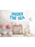 Under The Sea Mermaid Balloons Banner Light Blue Birthday Party Decor