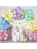 146-Piece Rainbow Unicorn Balloon Kit Pastel and Confetti for Birthday Party Decor