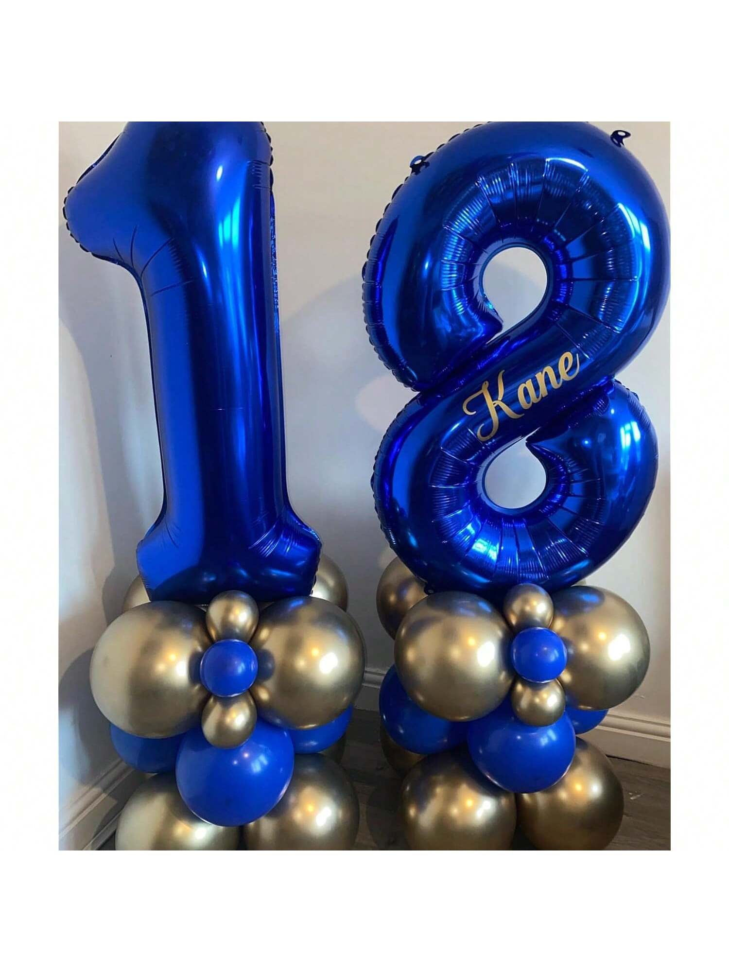 40 Inch Navy Blue Number 18 Foil Balloon for 18th Birthday or Anniversary Party