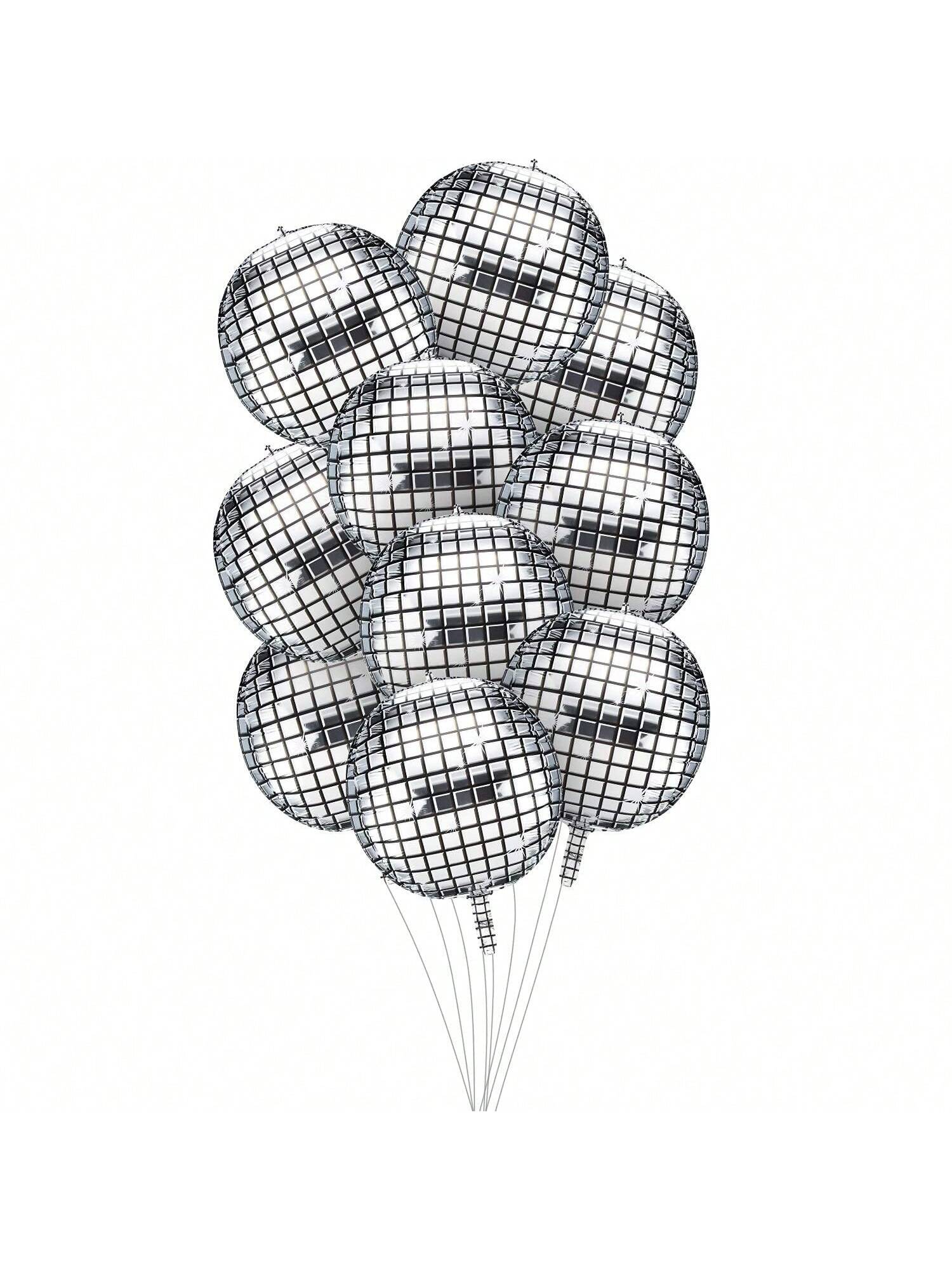 10 Disco Foil 22 Inch Mirror Metallic Balloons for Birthday Wedding and Party