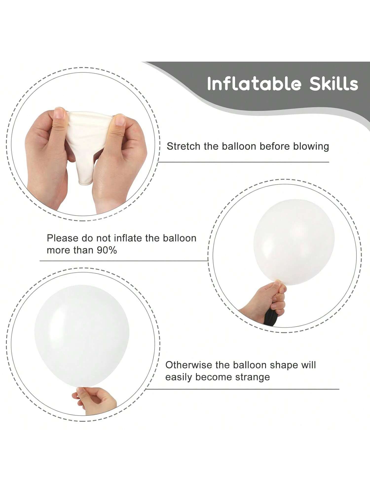 110pcs White Latex Balloons in Mixed Sizes for Garland Arch & Party Decor
