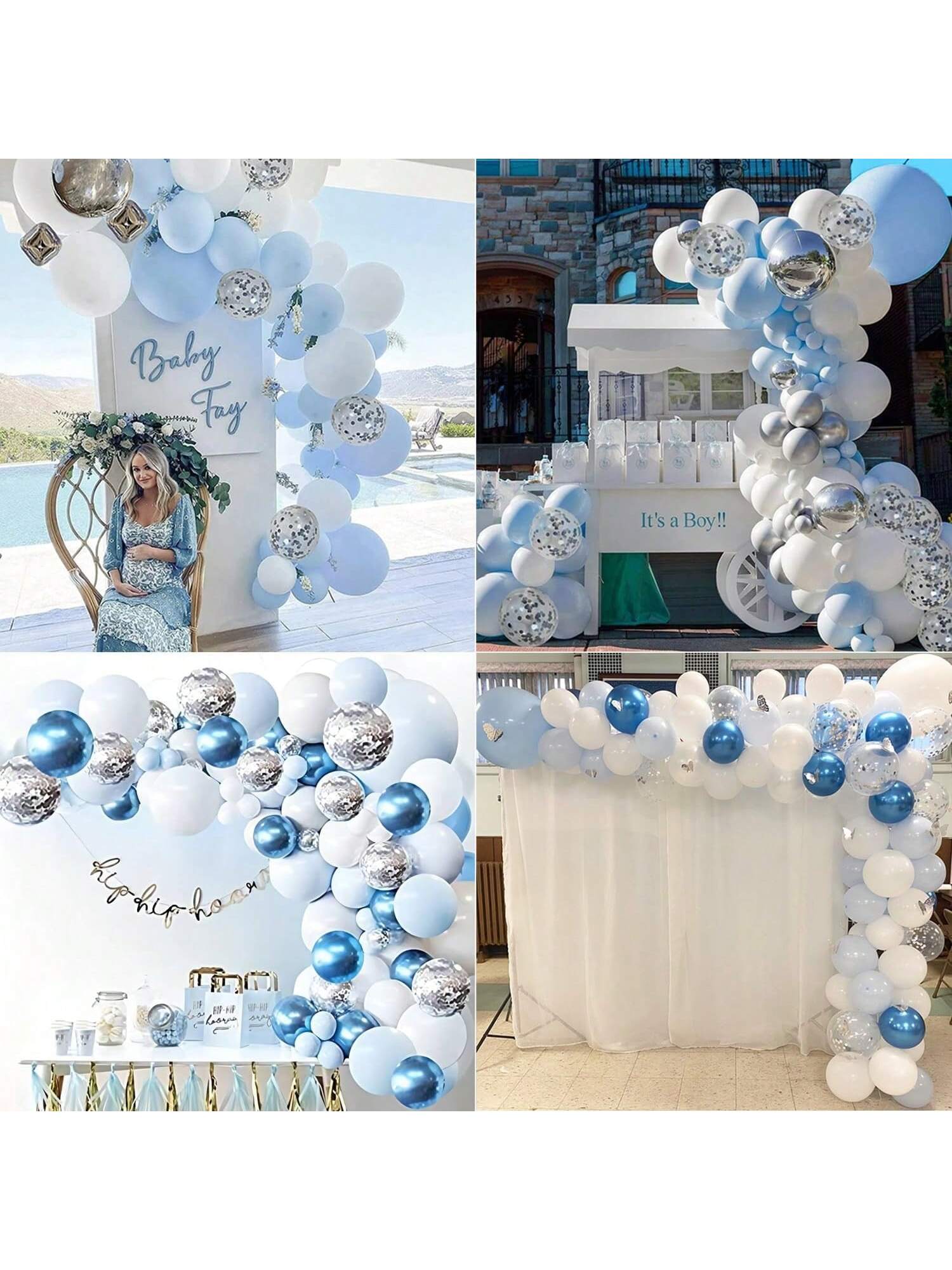 135PCS Blue Balloon Arch Kit Ocean, Shark, Frozen Theme For Shower & Bday