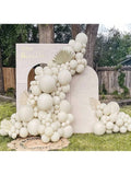 White Sand Double Stuffed Balloons Pastel Grey Latex Garland Arch Kit