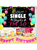 10th Birthday Party Decorations Backdrop Banner Yard Sign and Photo Props