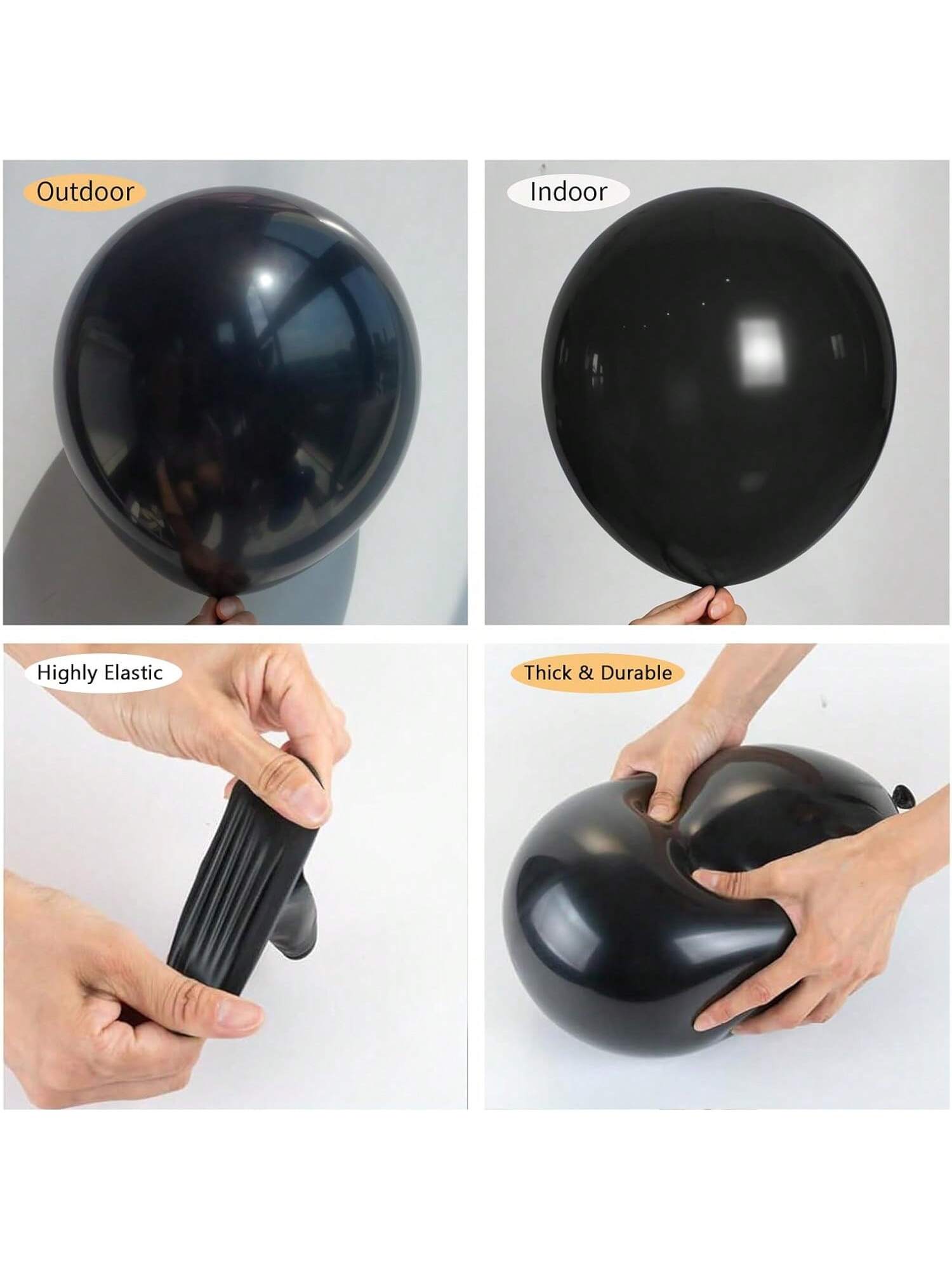 150 Pc Black Balloons in Various Sizes for Balloon Garland Arch Halloween Birthday and Party
