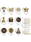 Happy 65th Birthday Hanging Swirls Black Gold Ceiling Party Decorations