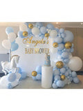 Blue White Gold Balloon Garland Kit Metallic Chrome and Latex Balloons for Party Decor