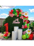 Strawberry Balloon Arch Kit with Daisy Foil for Birthday & Party Decor