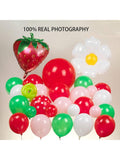 Strawberry Balloon Arch Kit with Daisy Foil for Birthday & Party Decor