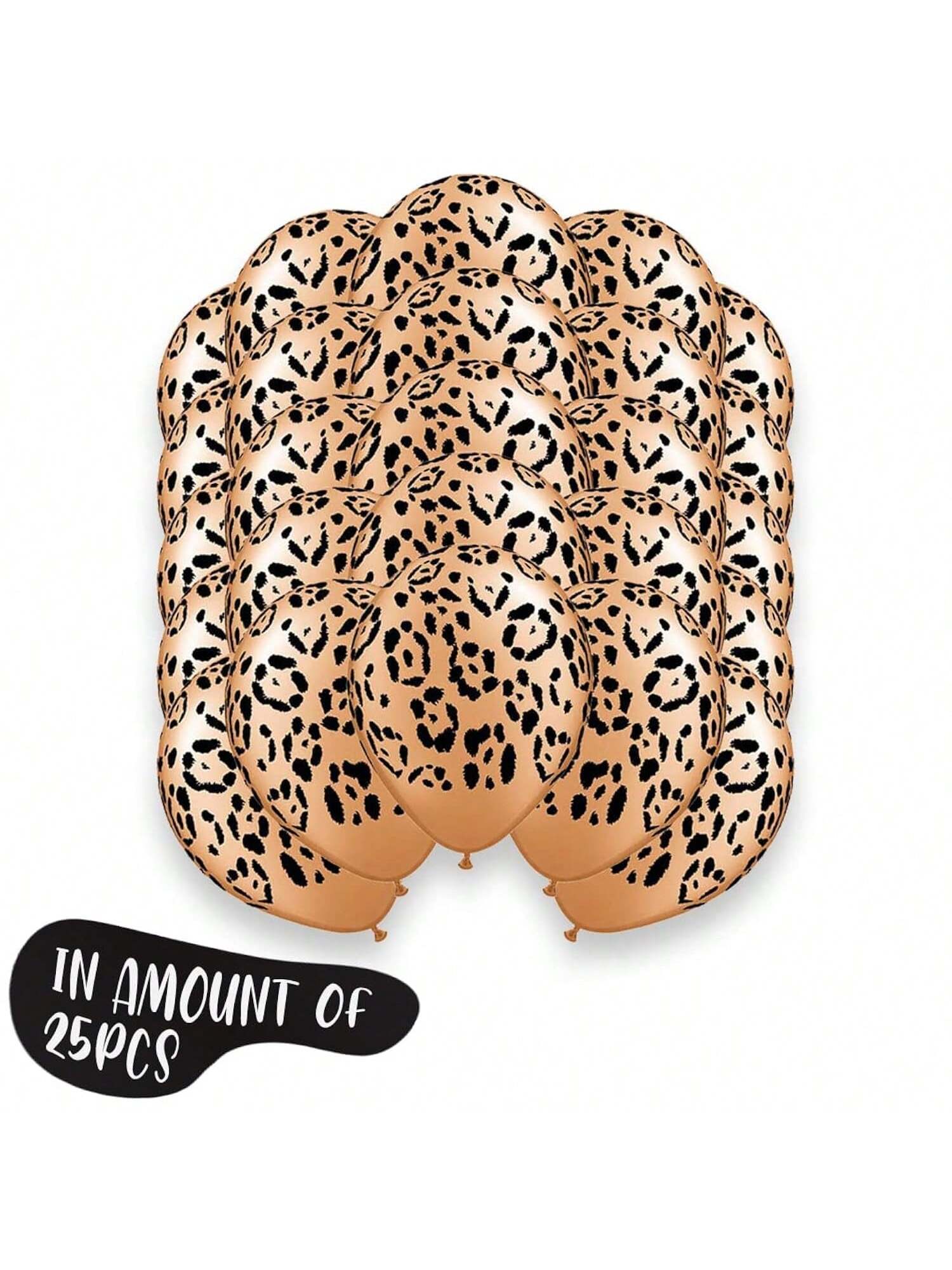 25-Piece Leopard and Cheetah Print Jungle Animal Balloons