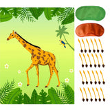 Jungle Birthday Party Supplies Pin the Tail on the Giraffe Game & Decorations