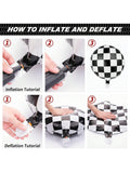 10 Pc 18 Inch Racing Car Checkered Foil Balloons with Ribbon for Party Decor