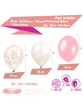 Dandy Decor 60PCS Pink White Confetti Balloons with Ribbon Light Pink Latex Bulk