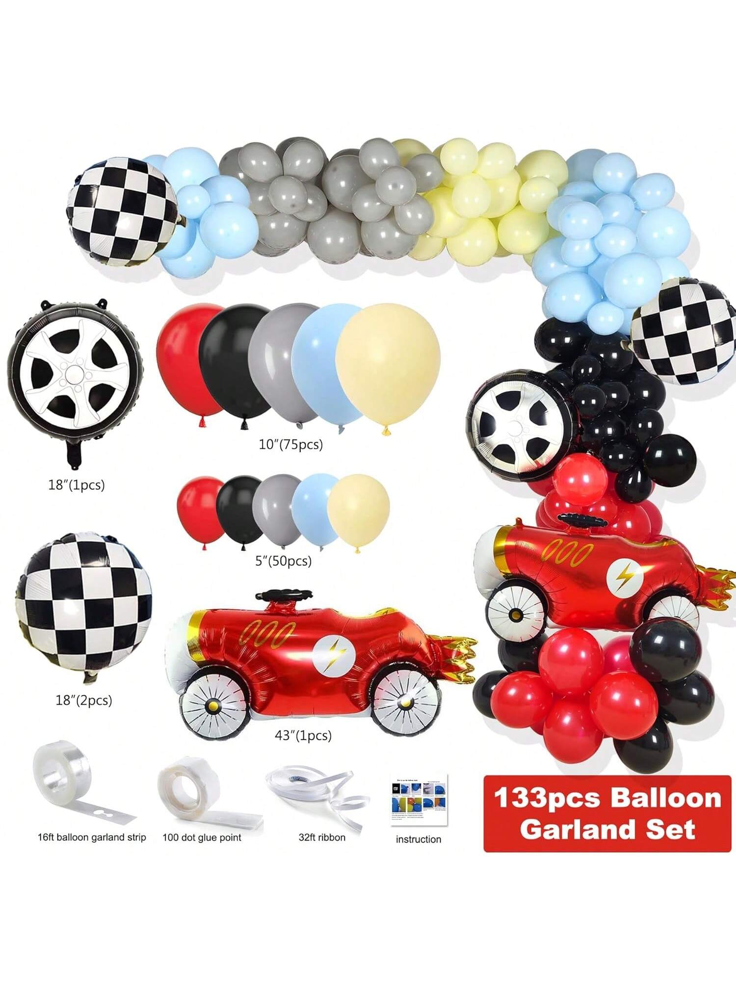 Race Car 2nd Birthday Party Decorations Supplies Set