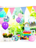 Unicorn 40pcs 12in Balloons in Purple Pink Blue with Confetti for Party Decor