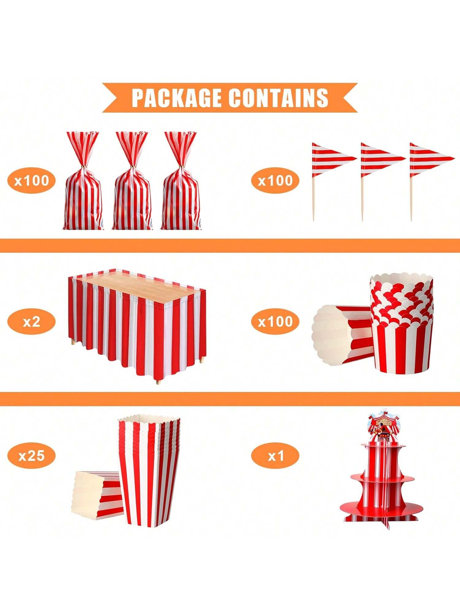 432pcs Circus Party Decor Set with Balloon Garland and Table Accessories