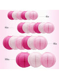 21pcs Pink Hanging Paper Lanterns Party Decorations