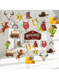 55pcs Western Cowboy Party Decorations Hanging Swirls for Wild West Theme Party