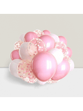 Dandy Decor 60PCS Pink White Confetti Balloons with Ribbon Light Pink Latex Bulk