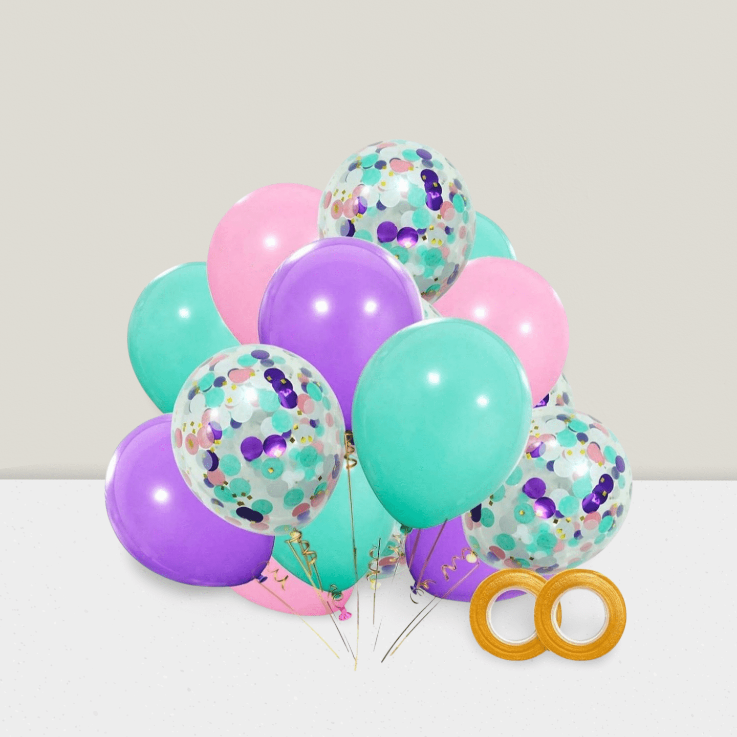 Unicorn 40pcs 12in Balloons in Purple Pink Blue with Confetti for Party Decor