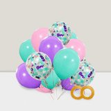 Unicorn 40pcs 12in Balloons in Purple Pink Blue with Confetti for Party Decor