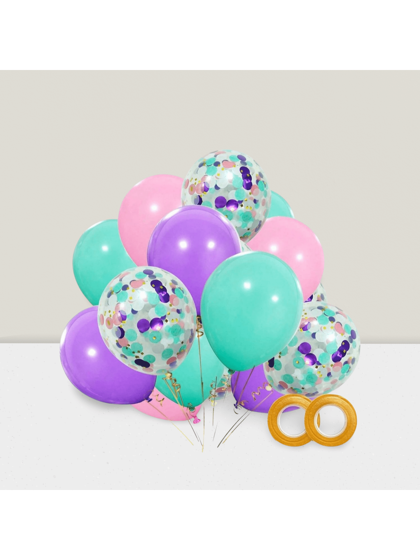 Unicorn 40pcs 12in Balloons in Purple Pink Blue with Confetti for Party Decor
